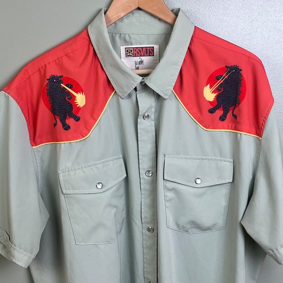 RSVLTS Other - RSVLTS Justin Warner Kunuflex Cowju Roper Short Sleeve Shirt Pearl Snap 2XL